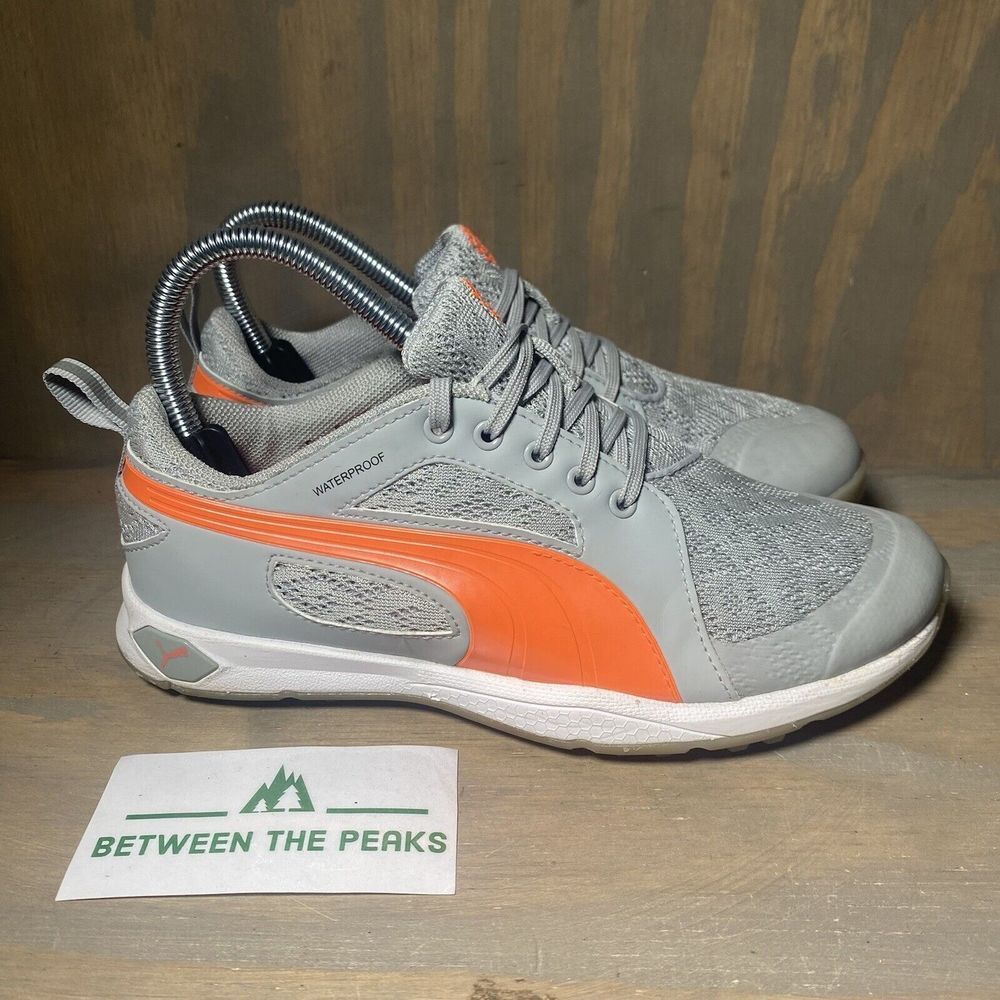 Puma Womens 6 Classic Sneakers Biofly Mesh Gray Orange Lace Up Golf Shoes